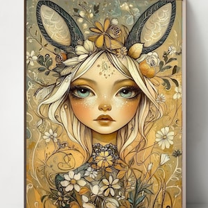 Chimeras Set of 5, Bizarre Girls, Surrealism, Vintage art