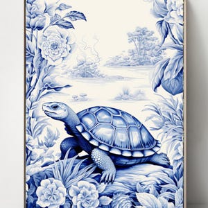 Turtle Set of 5, Blue Decor, Delft Style