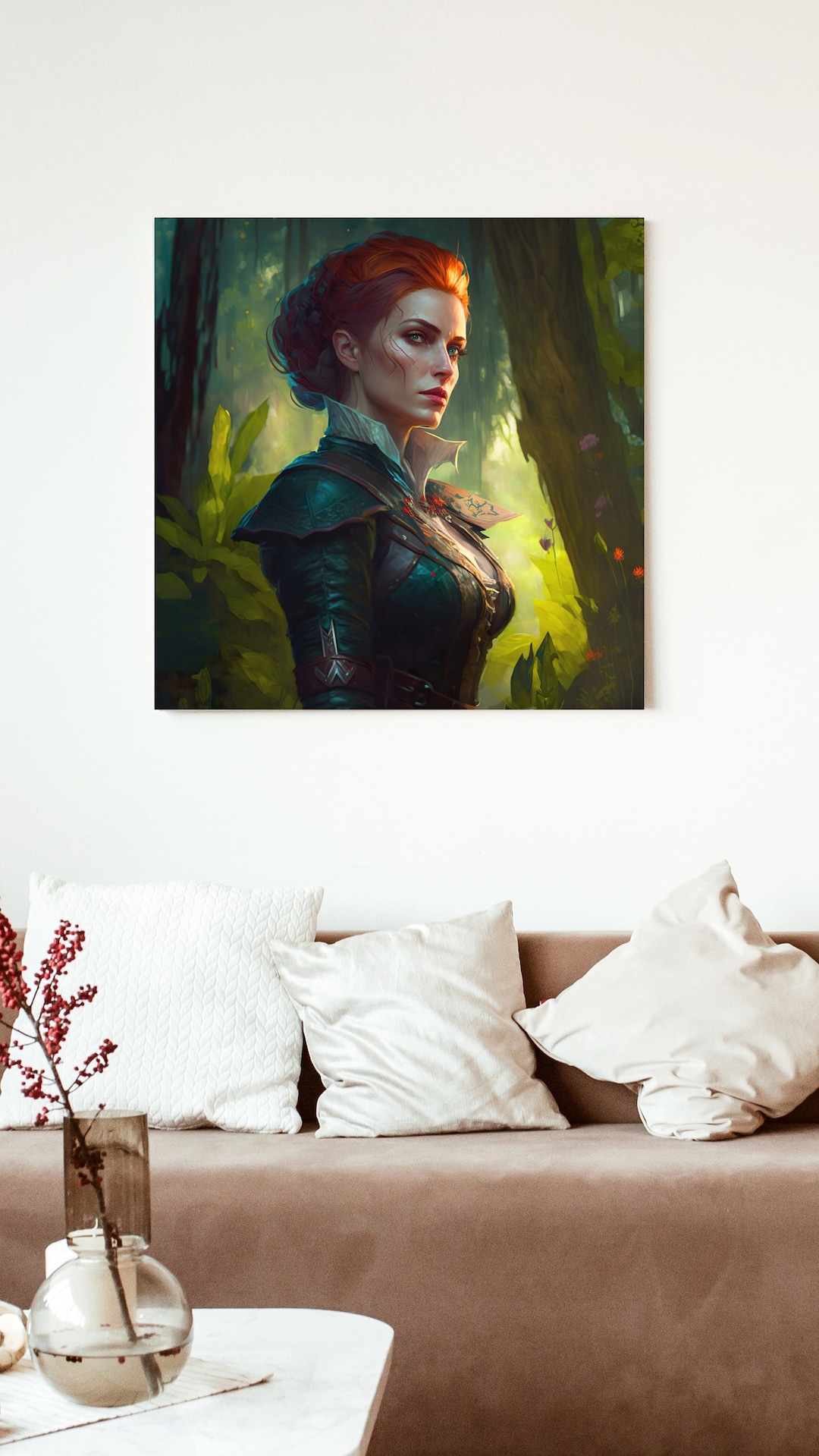 Triss Merigold Painting Witcher 3 Style Wall Art Oil Etsy