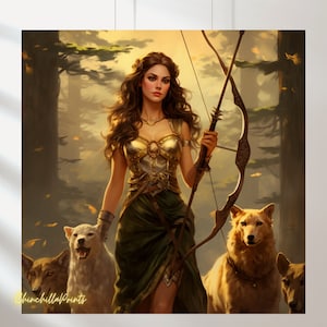 Artemis Set of 2 - goddess of the hunt, Ancient Greek mythology