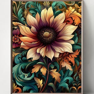 Art Nouveau Flower Prints: Set of 10 Botanical Wall Art (Digital Download)