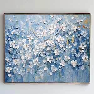 Blumen Wildblumen Blau 5er Set Blumen Ölbild Wildblumen Kunstdruck Botanische Kunstdruck Blumen Kunstdruck