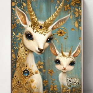 Chimeras Set of 5, Bizarre Girls, Surrealism, Vintage art