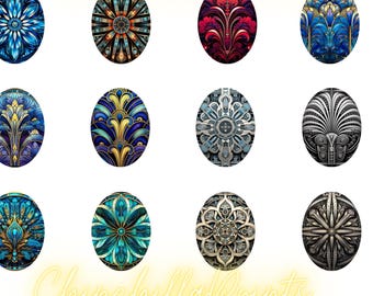 25mm 45mm 30mm 40mm 30x40mm Art Deco Printable Cabochon Images: Collage Sheet (Digital Download)