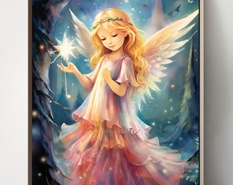 Set of 5 Vintage Christmas Angel Clipart Set, Victorian Oil Painting (Digital Download)