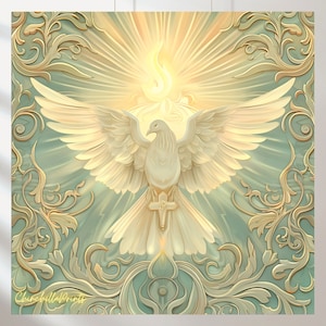 Set of 7 Shabby Chic Dove of Peace Religious - High Quality PNG Images - Religious Art Provence style