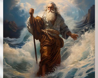 Moses Abschied vom Roten Meer Print Set: Bibelgeschichte Kunst (Digitaler Download, 8192x8192 px)