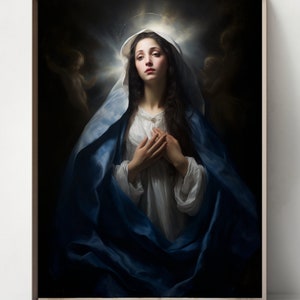 Blessed Virgin Mary Watercolor art, DOWNLOADABLE digital print, catholic printable, clipart, digital download, christian