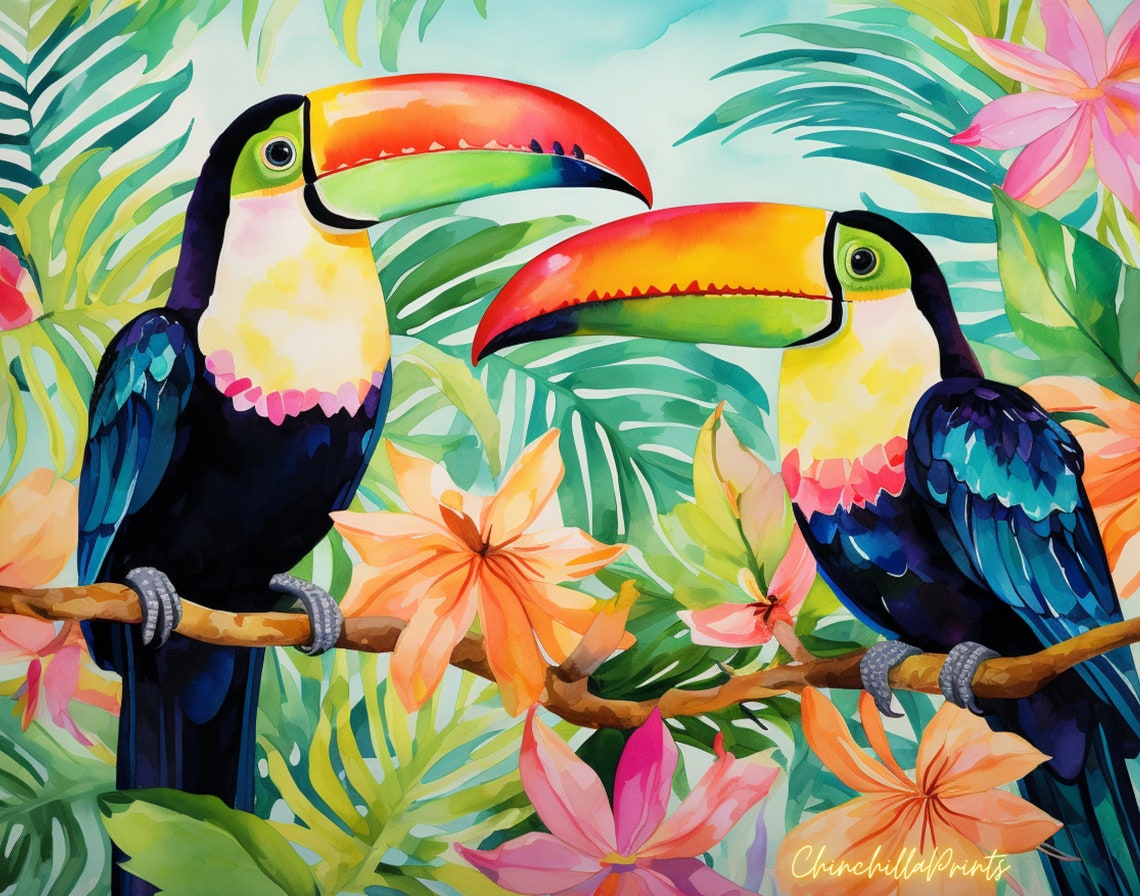 Toucans. Toucan Art Print. Toucans Painting. Wall Decor With - Etsy