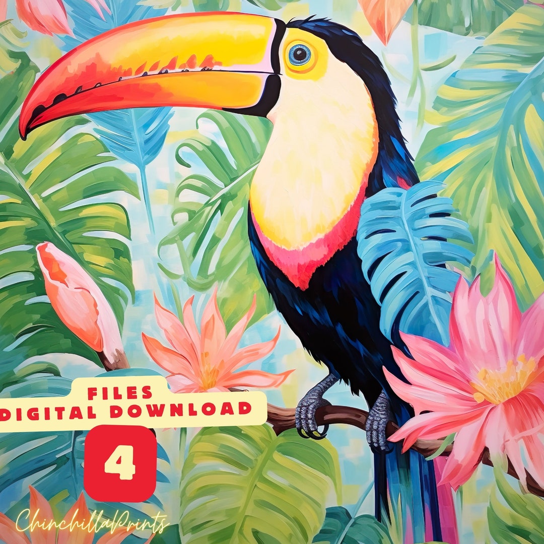 Toucans. Toucan Art Print. Toucans Painting. Wall Decor With Toucans. Colorful Toucans Wall Art ...