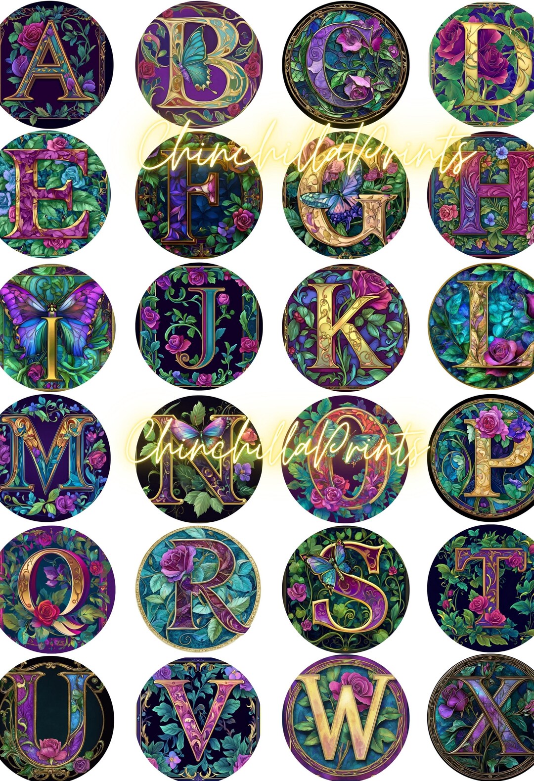 1.78'' Alphabet Letters Alphabet, Alphabet Design Colorful Alphabet, Flower Alphabet, Letters ...