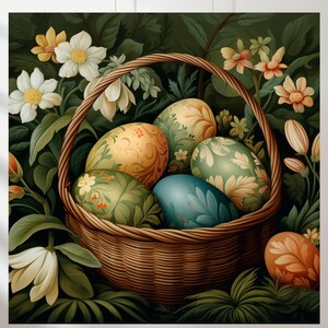 Set of 5 Easter Vintage Decoupage Painting  Pieces Victorian Art Watercolor Painting