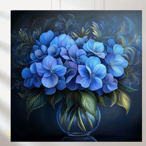 アールデコ調、ヴィンテージフローラルスタイル、インテリアの花のモチーフ、壁や家具の装飾用のアジサイ5個セット