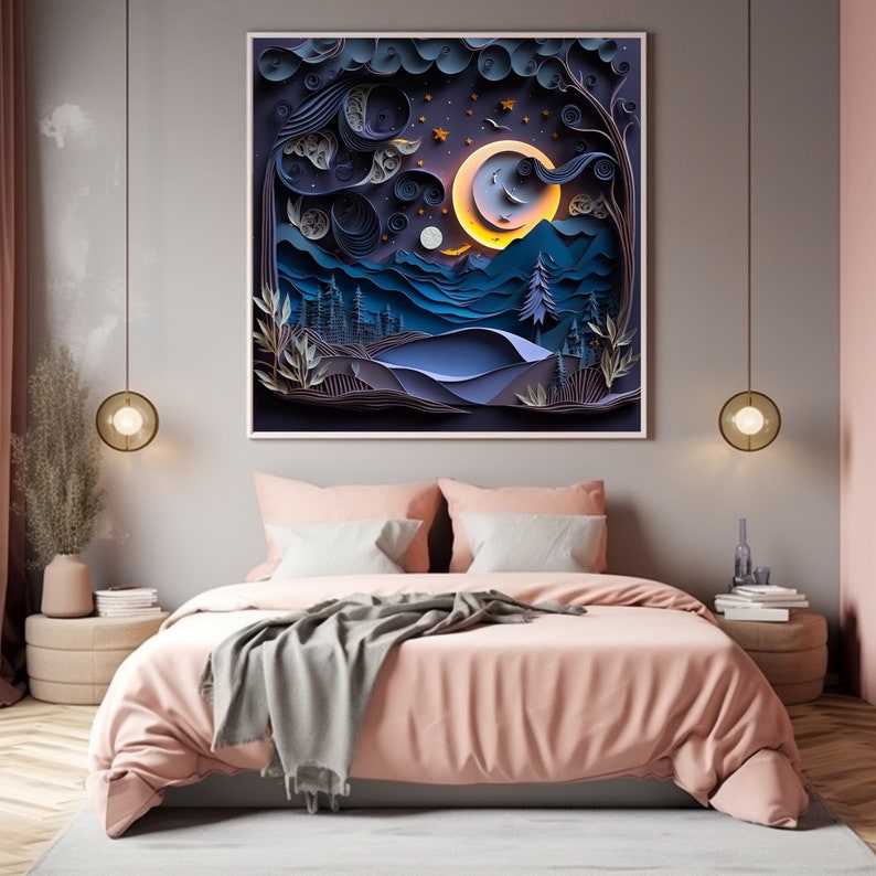 Quilling Art Printable Quilling Night Sky Bedroom Wall Art Night Sky