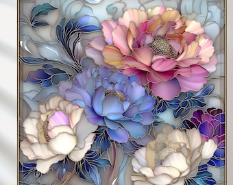 ビクトリア朝の花の絵画セット：黄金時代のレトロアート（JPGファイル