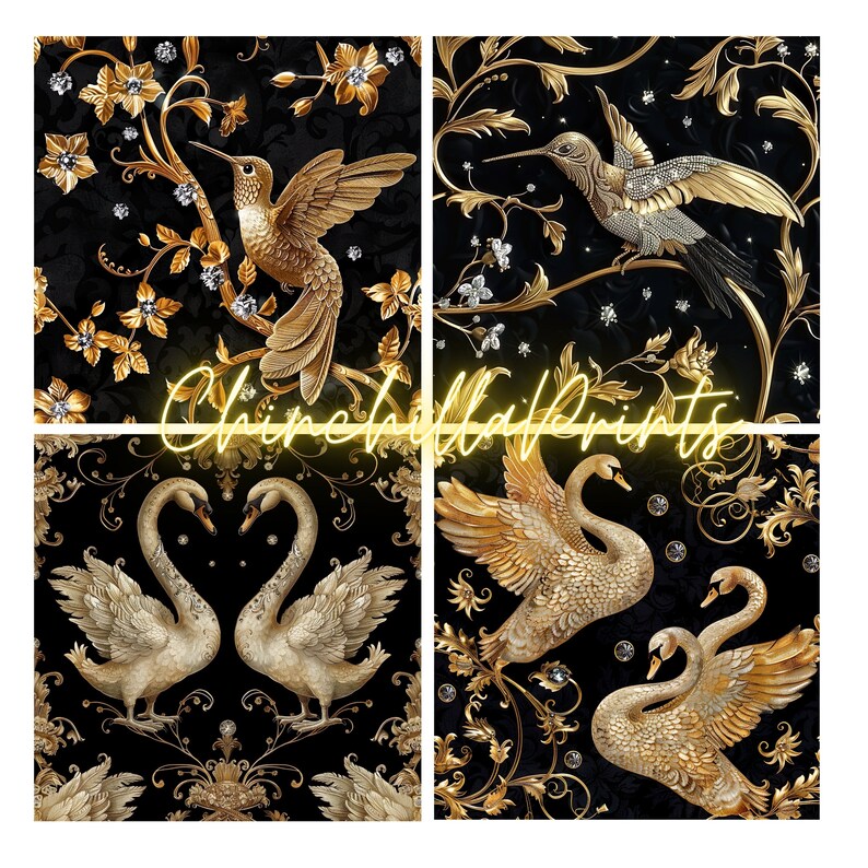 Seamless Illustrations, Imperial Renaissance Wallpaper, Diamond Animal ...