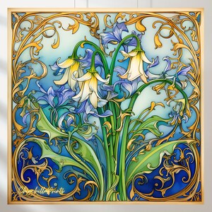 Artery8 Quadro Incorniciato A3 Con Stampa Artistica In Stile William Morris - Fiori Di Calla Art Nouveau