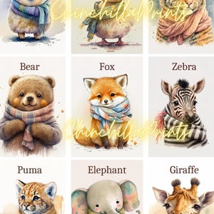 Animais para cartões 2,5x3,5'' Conjunto 5, Imagens de animais para impressão em casa, Produtos digitais para download Imagens de bebês para imprimir Folhas de colagem