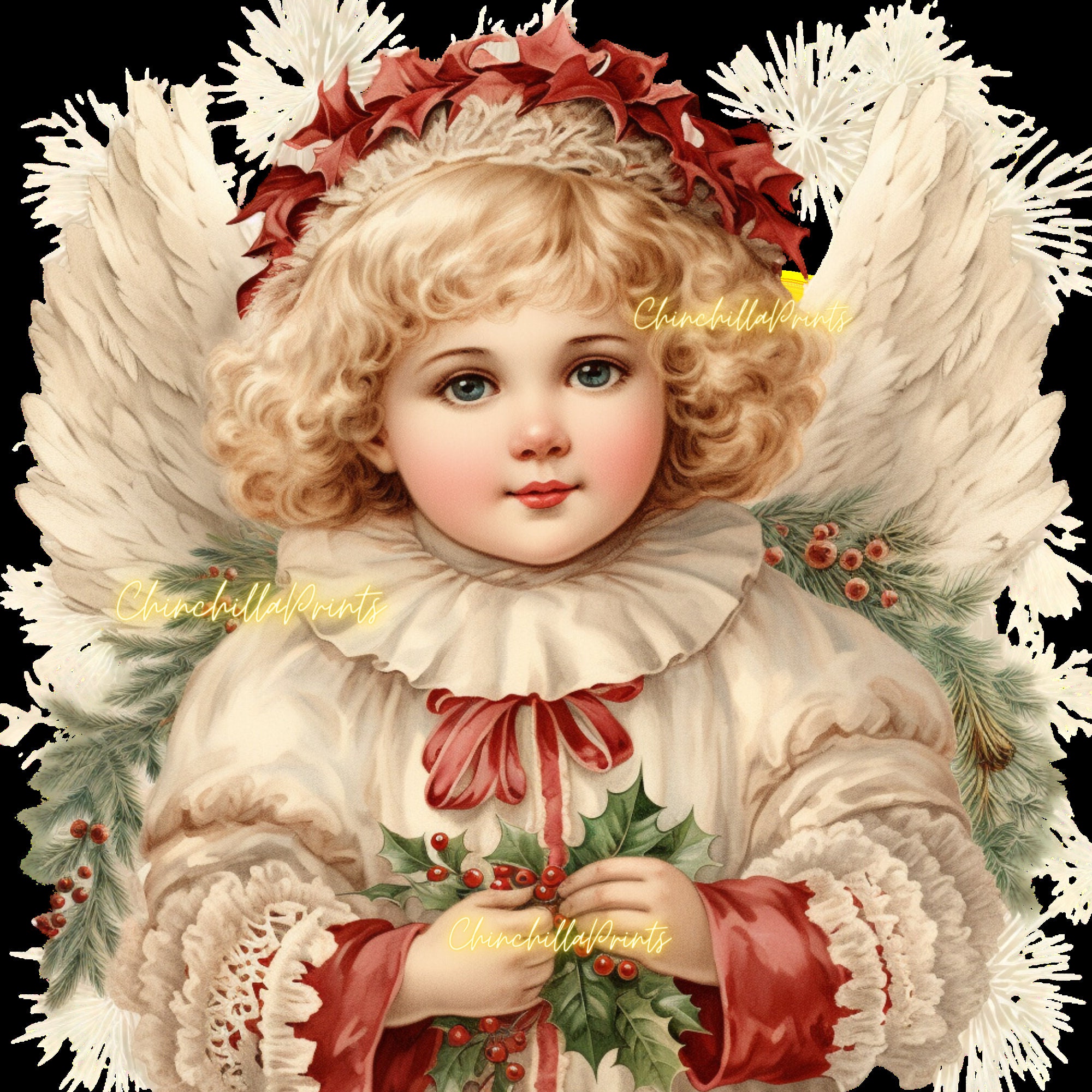 Christmas Angel Clipart Vintage Christmas Angel Watercolor Christmas Illustration Vintage