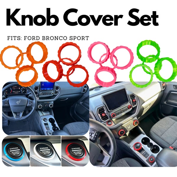 12 Knobs Set for Bronco Sport Includes Start Button Trim AC Radio GOAT Lamp Transmission Fits Bronco Sport 2021, 22, 23, 24 | 18 Colors