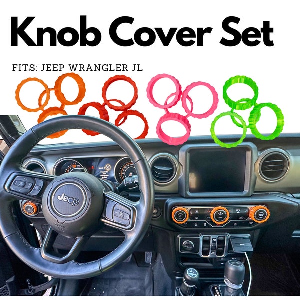 Knob Cover Set for Jeep Wrangler JL Gladiator Rubicon 392 Wrangler Willys 4xe Sahara Rubicon High Altitude Interior Accessories 18 Colors