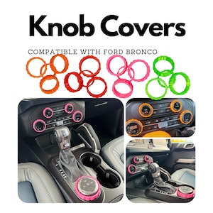 6 Knob Cover Set für Ford Bronco & Raptor Inklusive AC Radio GOAT Lampenknöpfe - Passend für Full Size Bronco 21 22 23 24 25 Interior Accessoires