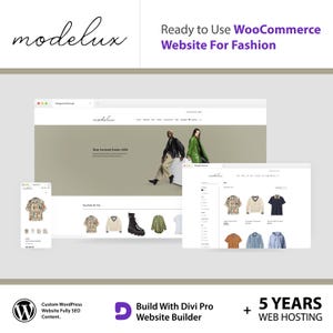 WordPress WooCommerce eCommerce Custom Fashion Theme - 2025 Design Trends - Free Divi Lifetime Updates + 5 year Web Hosting