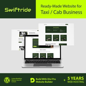 Anpassad WordPress-hemsida, redo att lanseras, taxi/cab – Gratis domän, 5 års webbhotell och 1 års support + livstidsuppdateringar