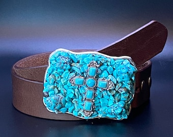 Turquoise Cross & Copper Beaded Buckle - Etsy display picture 1
