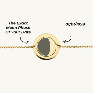 Custom Moon Phase Bracelet, personalized engraved moon bracelet, moon phase by date, custom gift for him or her, wedding, birthday