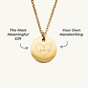 Collar de escritura a mano personalizado, colgante de escritura a mano personalizado, joyería grabada con su escritura a mano, regalo personalizado para él o ella, boda