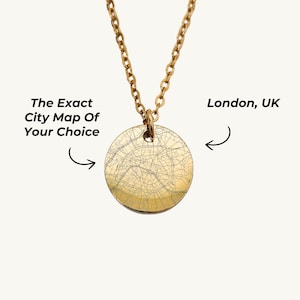 Colar com mapa da cidade personalizado, colar com localização gravada personalizada, mapa da cidade por coordenadas, presente personalizado para ele ou ela, casamento, aniversário