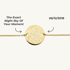 Bracelet personnalisé carte des étoiles, bracelet ciel nocturne gravé personnalisé, carte des étoiles par date, cadeau personnalisé pour lui, mariage, anniversaire