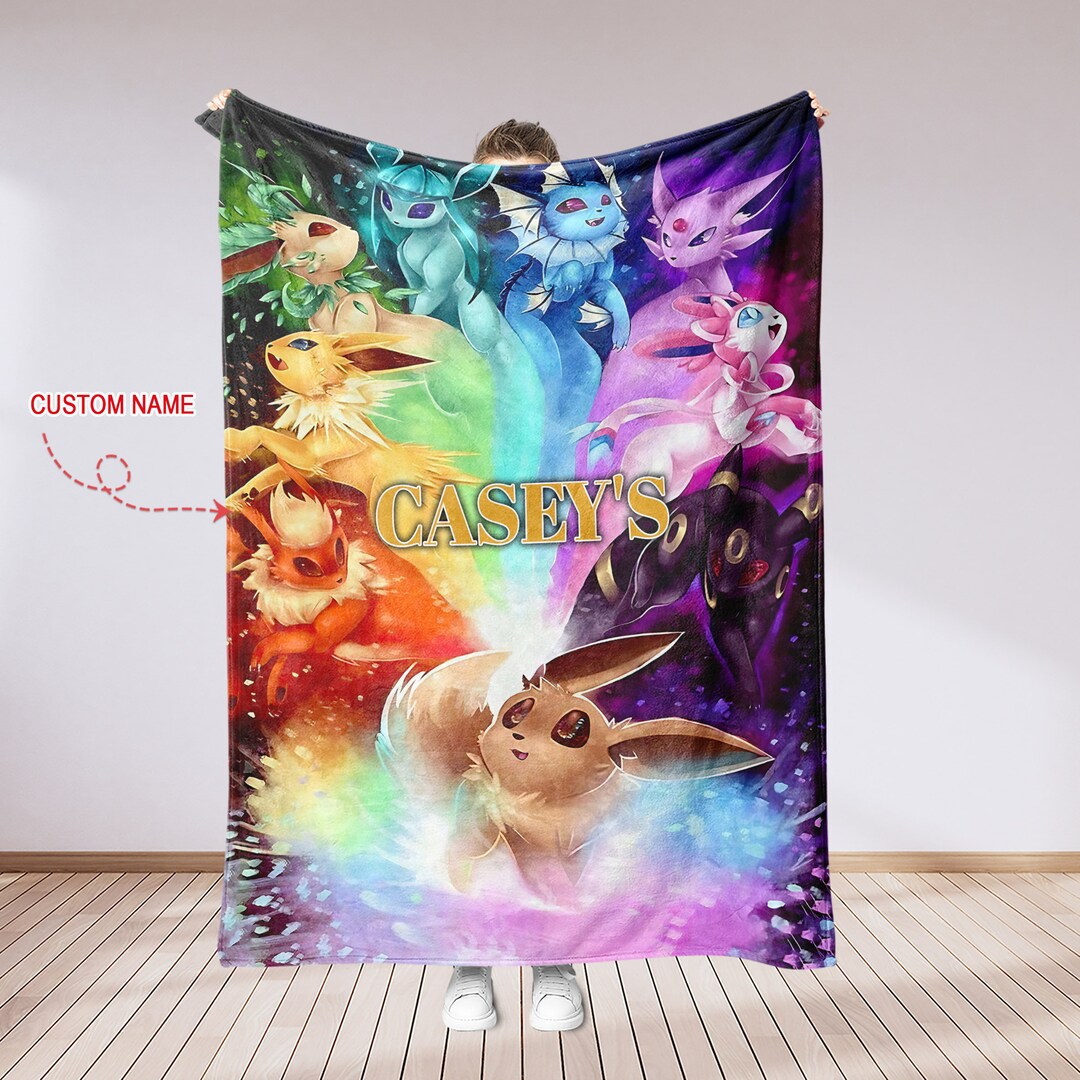 Usa Made Personalized Pk Blanket Eevee Evolution Blanket Eevee Blanket
