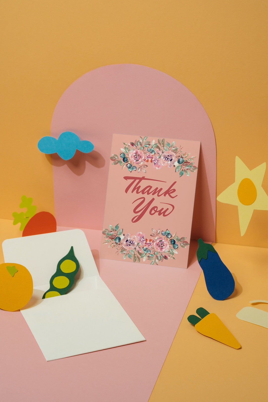 Digital Thank You Card Electronic Thank You Card Printable Etsy