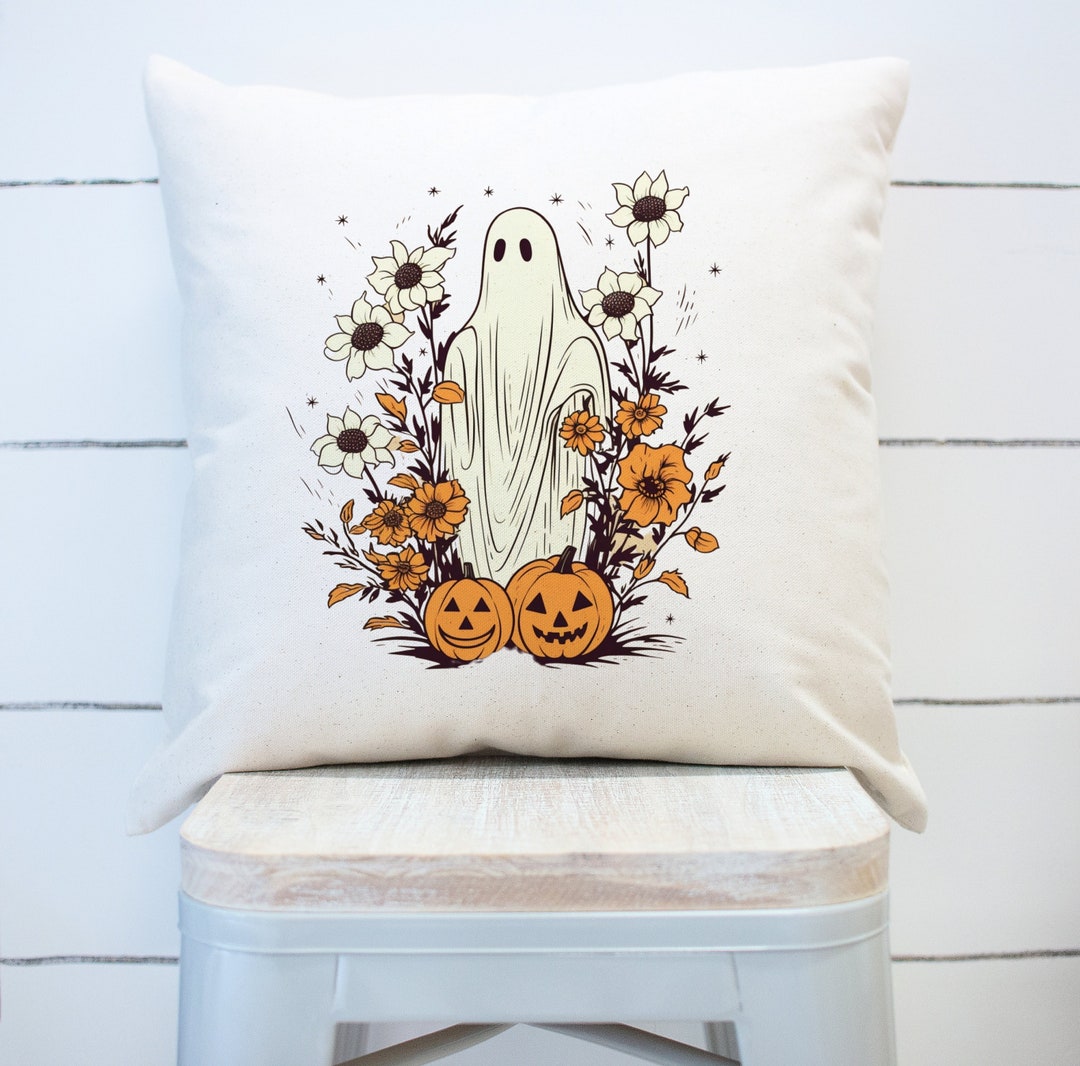 Flowery Ghost Halloween Pillowcase Etsy