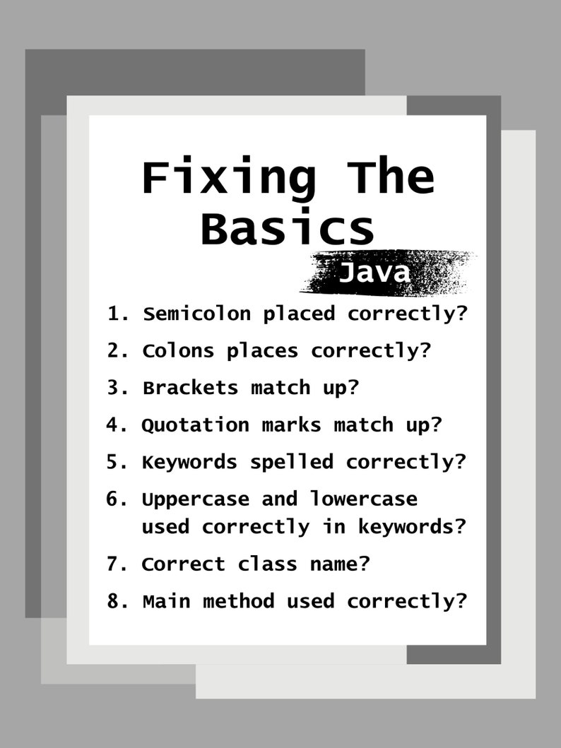 Printable Code Basics Posters Errors and Introduction to Programming - Etsy