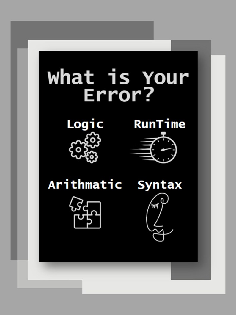 Printable Code Basics Posters - Errors and Introduction to Programming ...