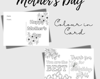 Biglietto di auguri per la Festa della Mamma da colorare e stampare.