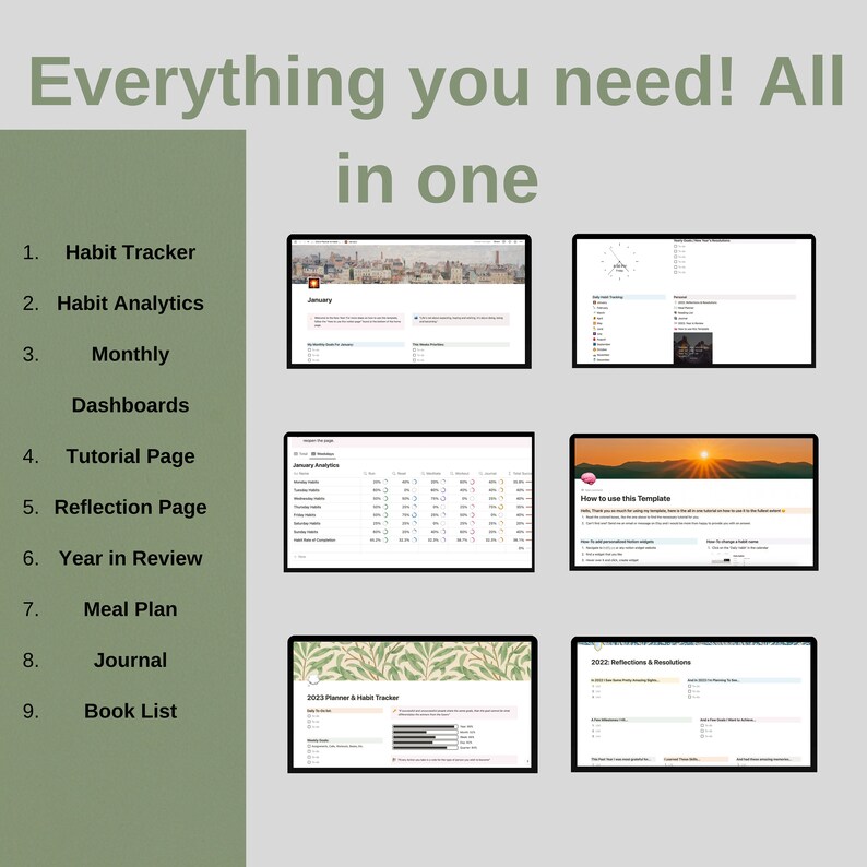 Notion Planner & Habit Tracker 2023 | All in One Notion Template ...