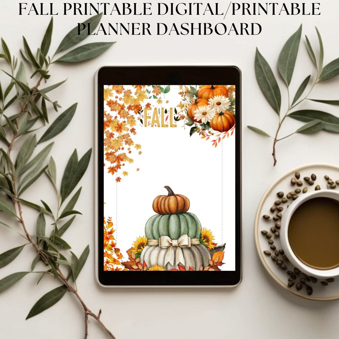 Fall Printable Digital Planner Dashboard - Etsy