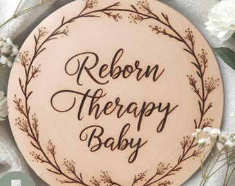 Digital Reborn Sichtschutzschild | Reborn Requisiten - Boho Holz Kinderwagen Anhänger, Reborn Therapie Baby Zubehör Digtal Download