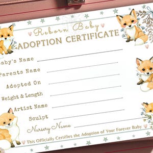 Reborn Urkunde für Puppe, Adopt Urkunde, Reborn Baby Puppe, Reborn Urkunde für Babys, Reborn Urkunde für Babys, realistische Reborn Urkunde