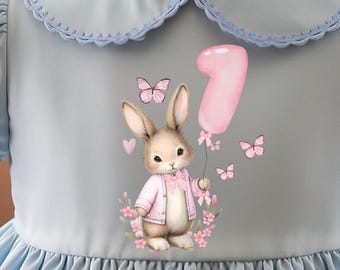 Geburtstagskarte Zum 1. Geburtstag Für Enkelin - Mit Süßem Kaninchen-Motiv, Rosa
