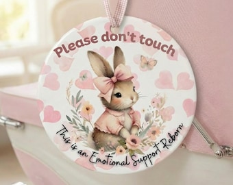 Reborn Stroller Tag Emotional support doll Car seat sign, Please don't touch baby girl, doll roleplay accessories, Reborn Therapy dolls