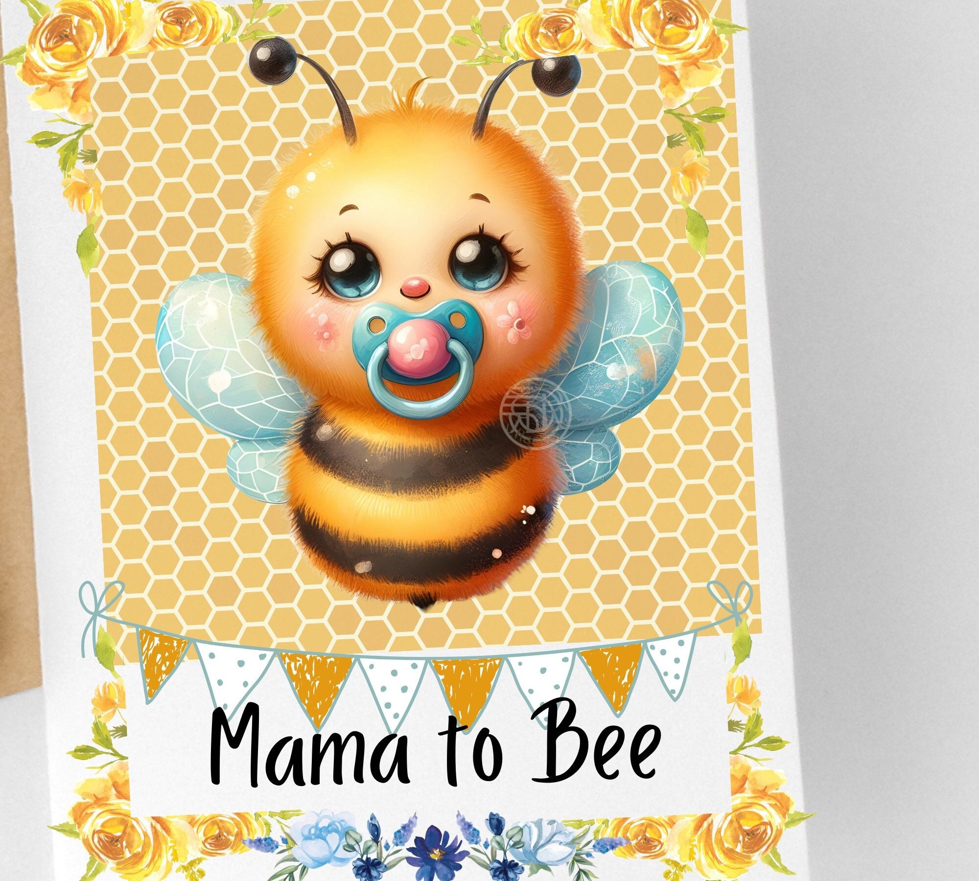 Baby Bee Clipart Bundle Watercolor Bumble Bee PNG, Cute Bee Baby Shower ...