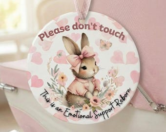 Reborn Stroller Tag Emotional support doll Car seat sign, Please don't touch baby girl, doll roleplay accessories, Reborn Therapy dolls