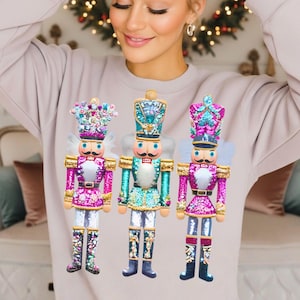 Sequin Nutcracker Soldiers PNG, Christmas Jewel Sparkle (Digital Download)
