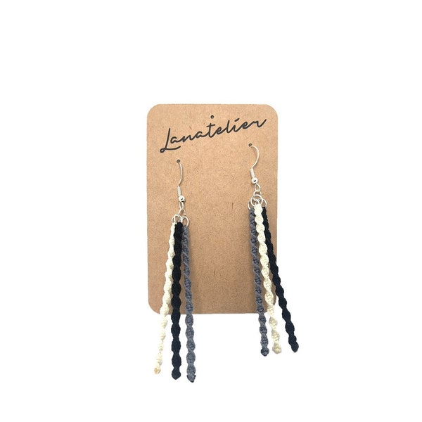 Boucles d'oreilles pendantes trois tiges