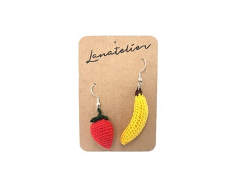 Strawberry banana earrings